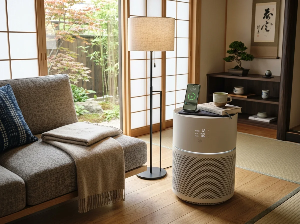 空気清浄機をサイドテーブルとして使用