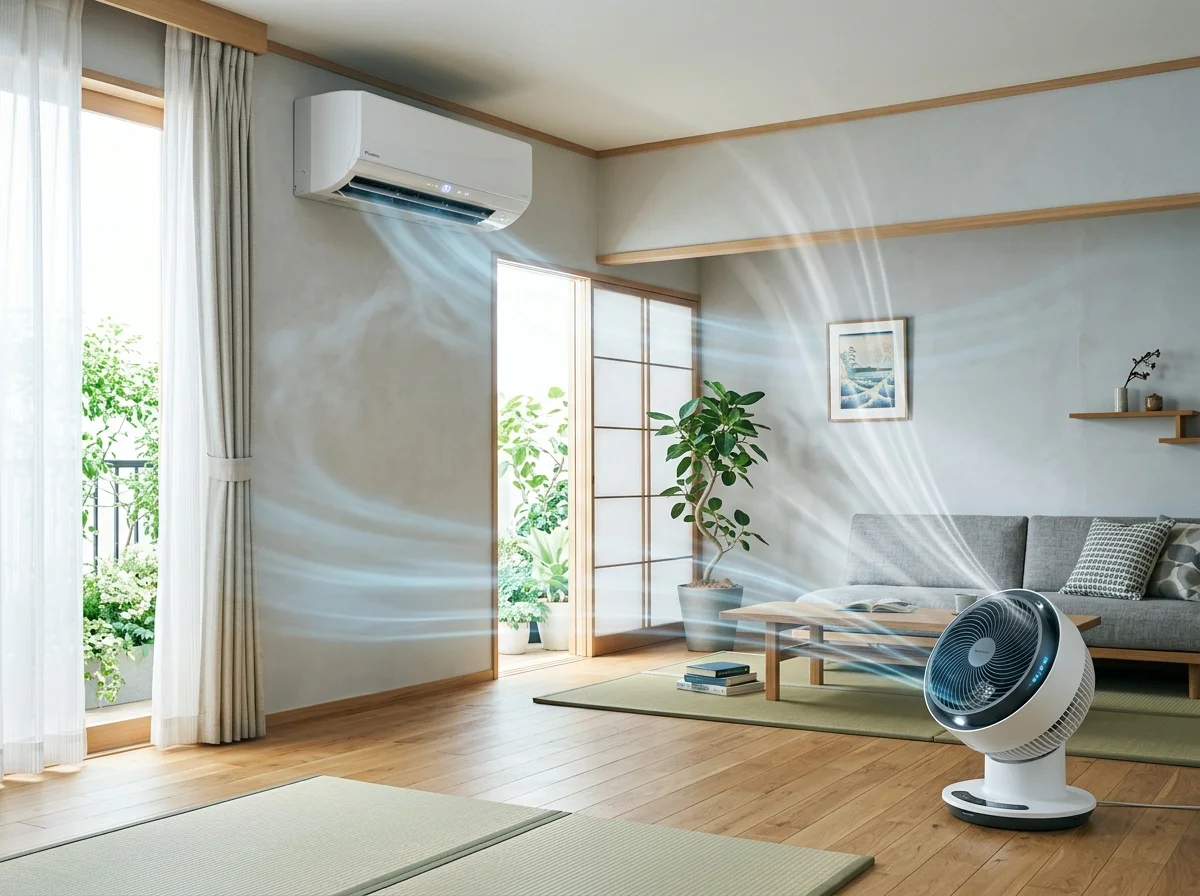 エアコンとサーキュレーターの連動