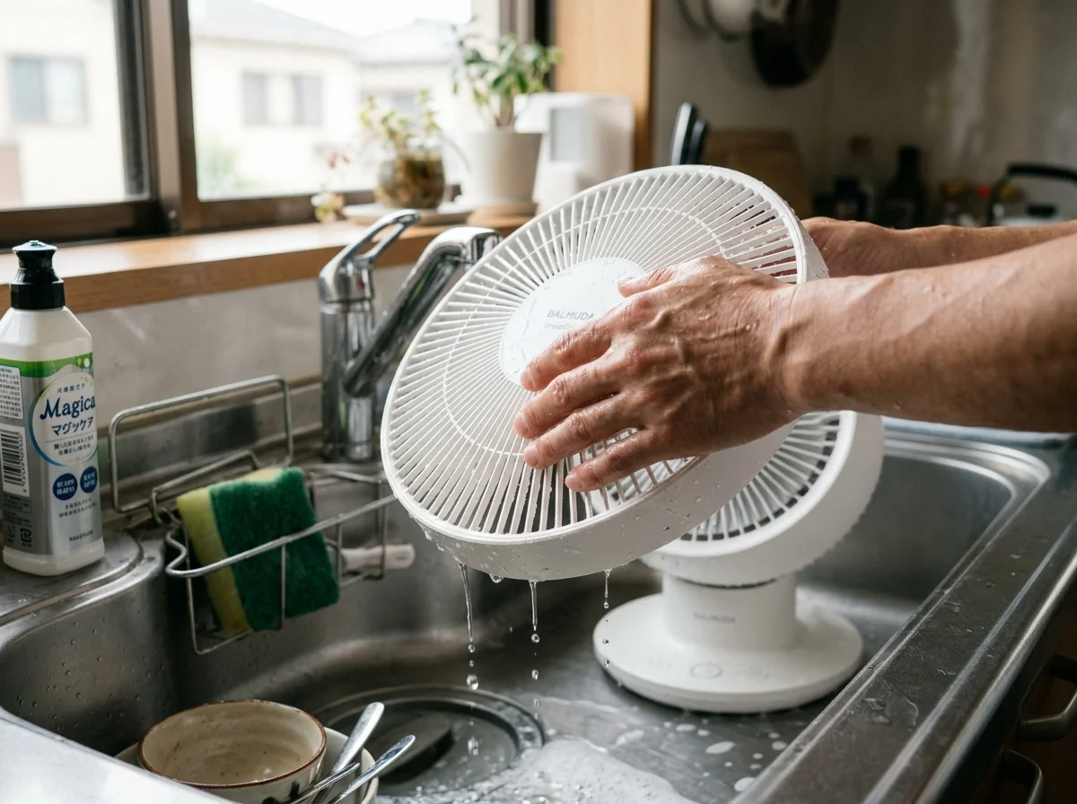 前ガードの取り外しと水洗い