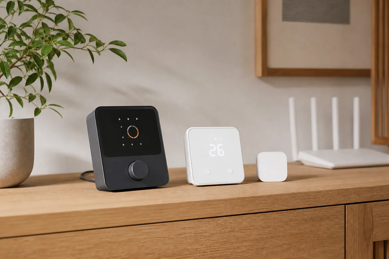 SwitchBotのHub 3・Hub 2・ハブミニを大きさと操作面で比べる場面