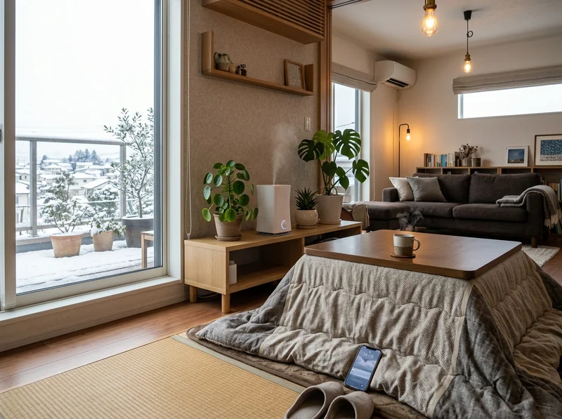 SwitchBot 気化式加湿器 リビングでの稼働