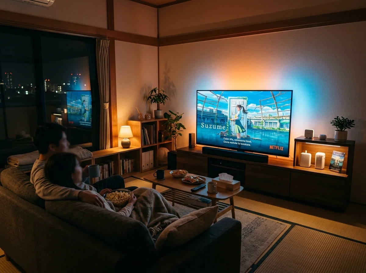 映画鑑賞モードのリビング