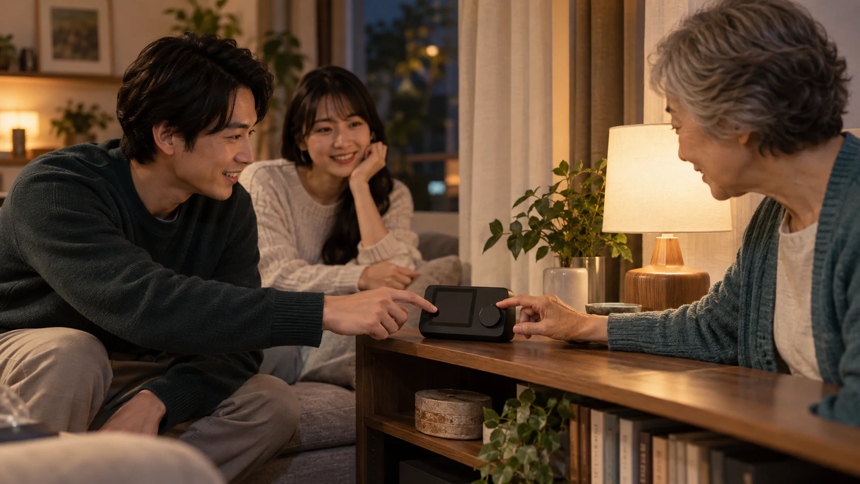 家族が同じ物理コントロールハブを使いながら役割を分担するリビング