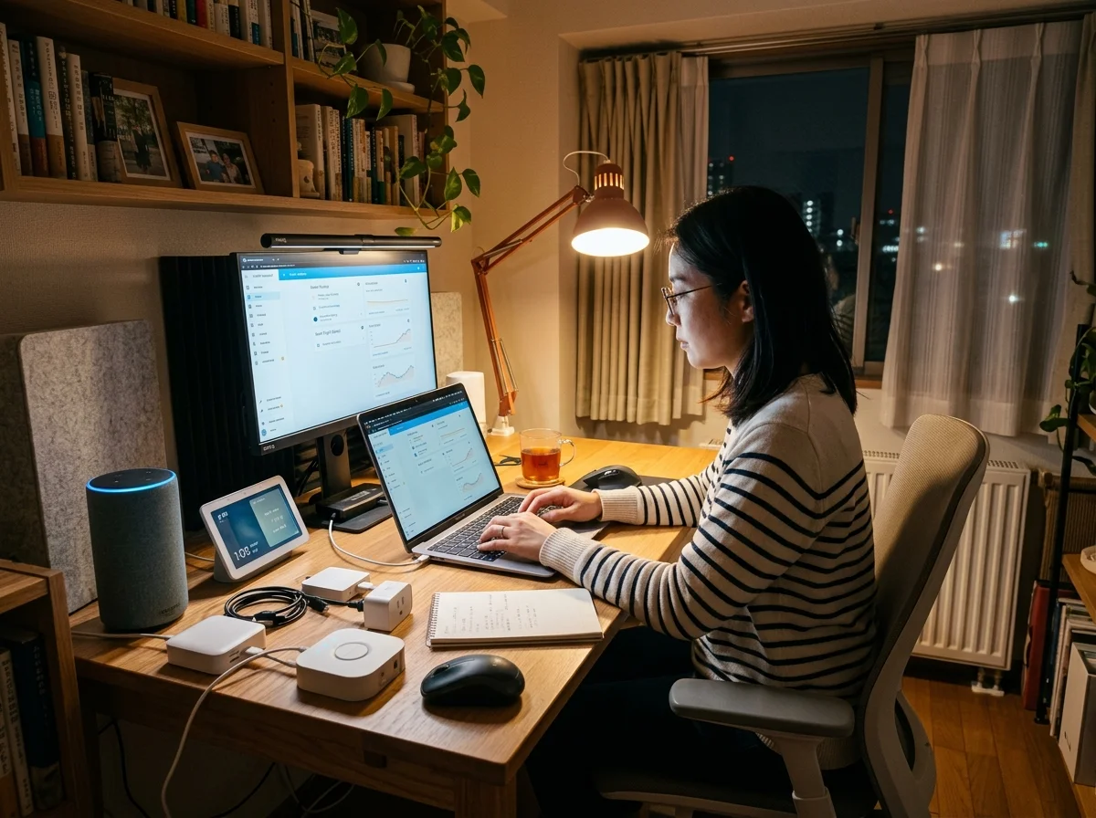 スマートデバイスを設定する人