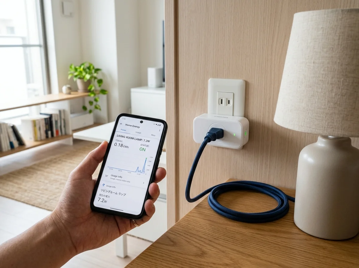 スマートプラグと電力管理画面