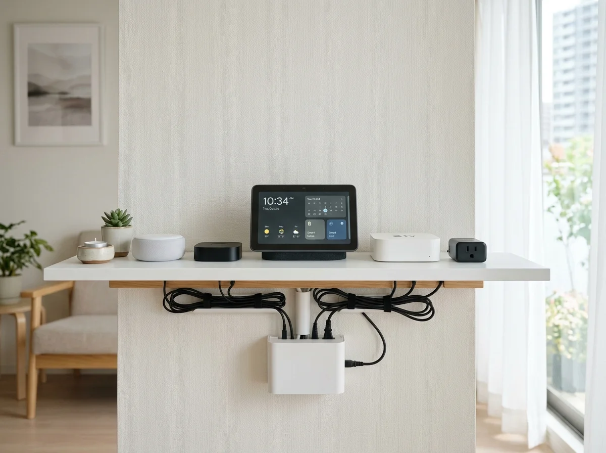 きれいに配線されたスマートホームハブ