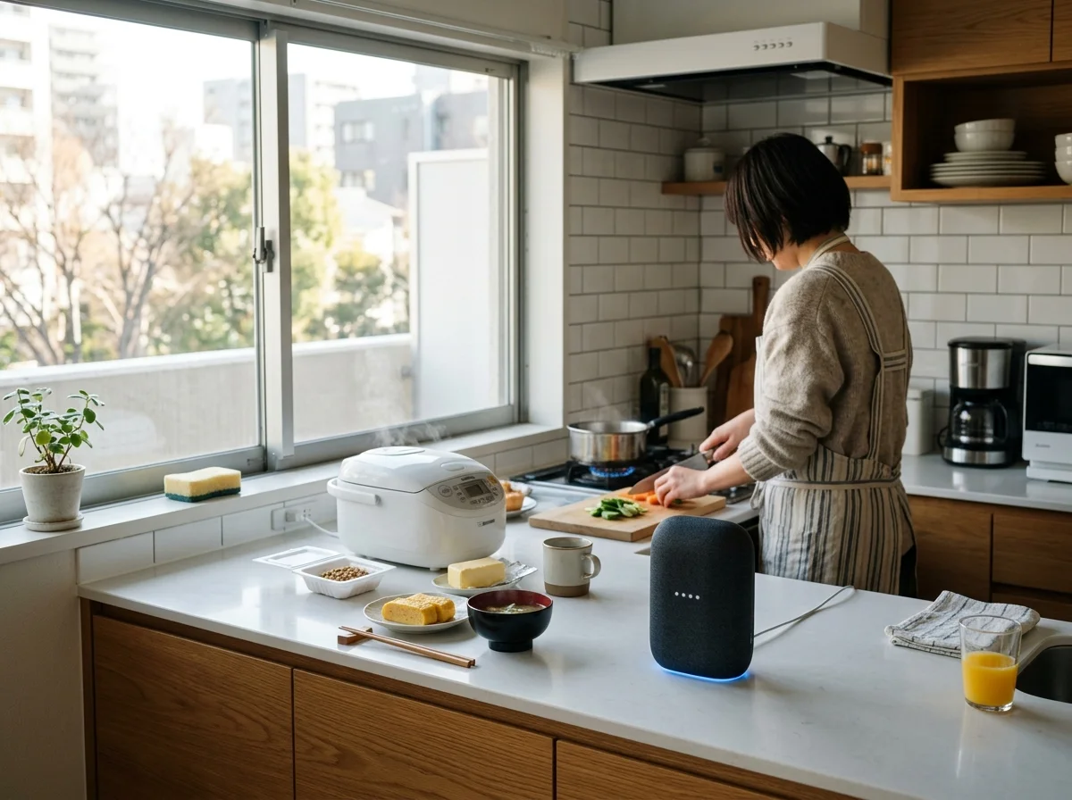 スマートスピーカーのあるキッチン
