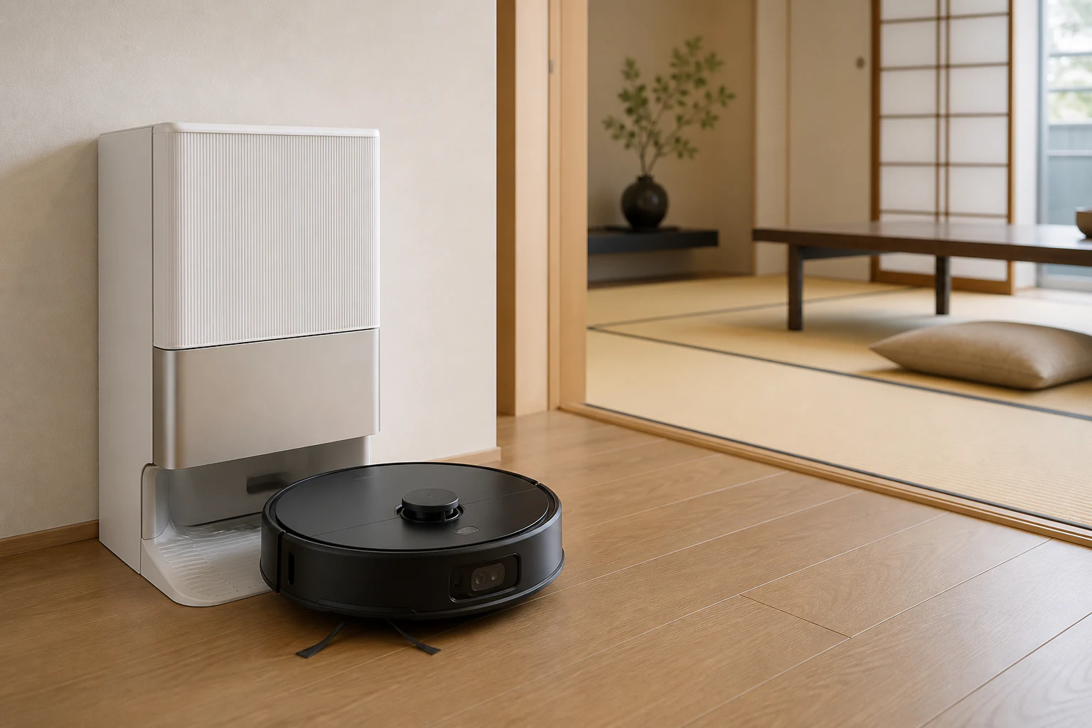 日本の住まいで使うロボット掃除機と全自動クリーニングステーション