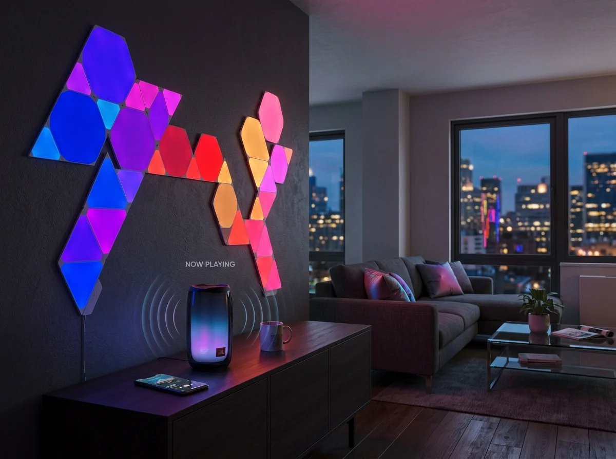 音楽に合わせて光が踊るNanoleaf