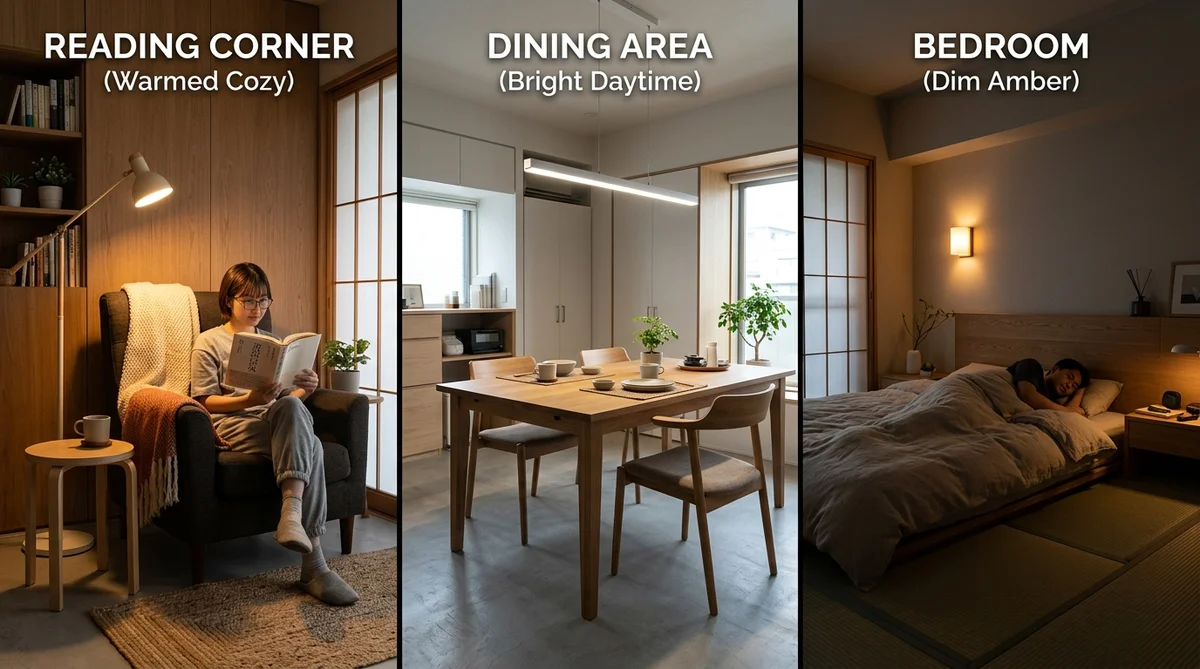 リビング・寝室・書斎でのスマート照明活用シーン