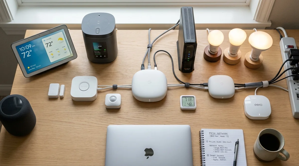 Matter対応スマートホームのネットワーク構成イメージ