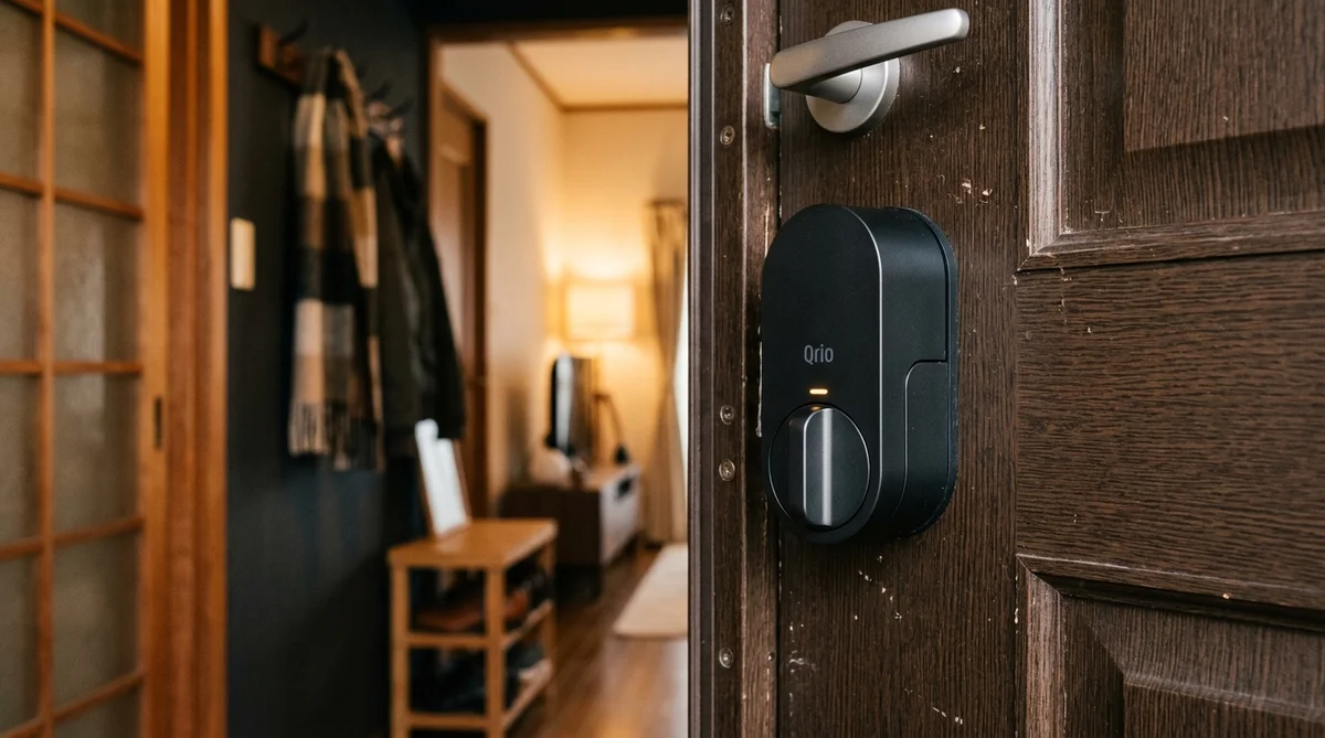 SwitchBot ロック Ultraを玄関ドアに設置した様子