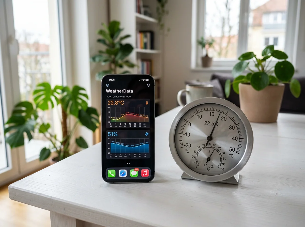 スマート温湿度センサーとアナログ温湿度計の比較