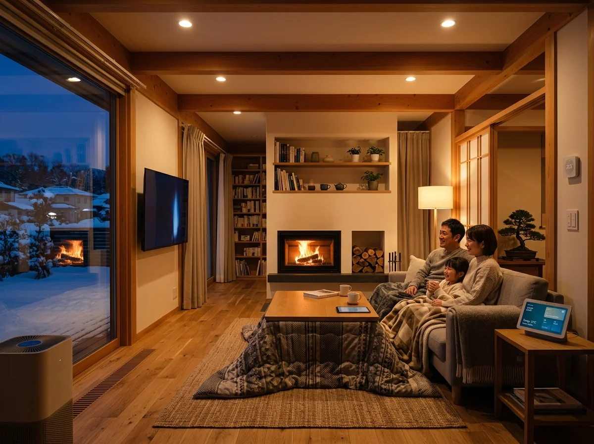 冬の快適なリビング