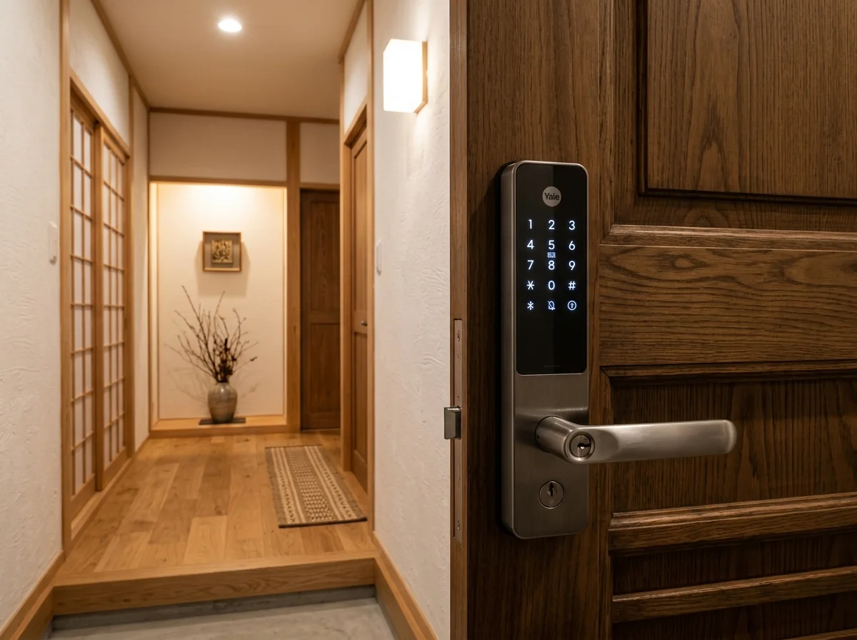 スマートロックが設置された日本の住宅ドア