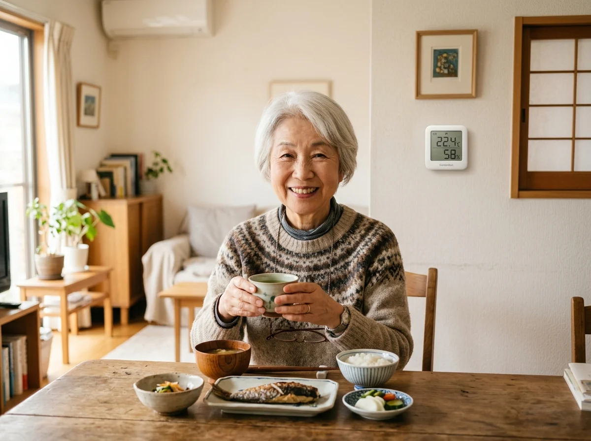 高齢者の生活空間に設置されたスマートホームセンサー
