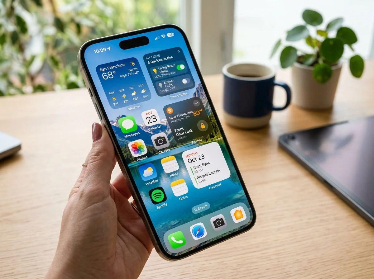 iPhoneホーム画面のSwitchBotウィジェット