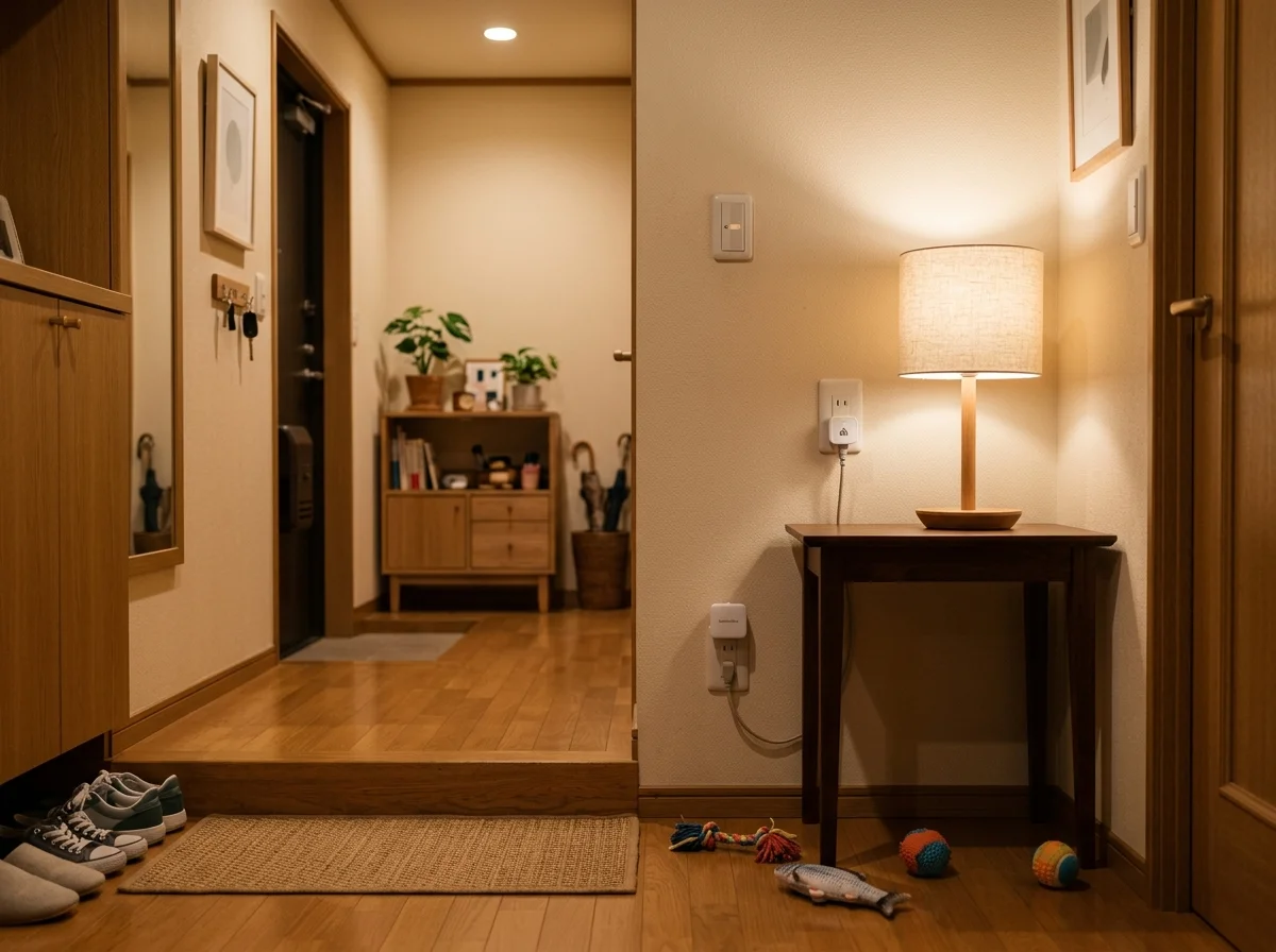 スマートプラグが設置されたコンセント周り