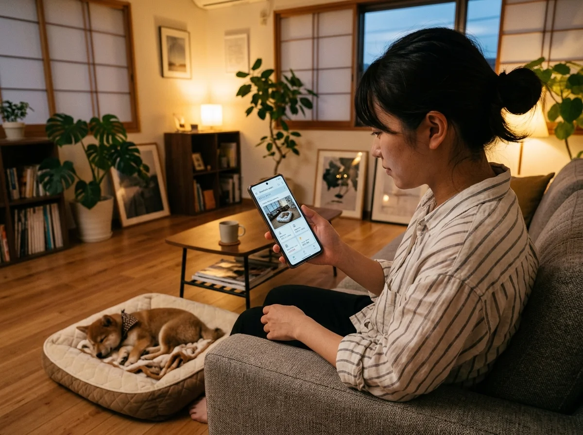 スマートフォンでデバイスを管理する様子