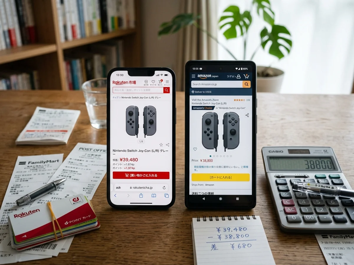 Amazon vs 楽天の価格比較