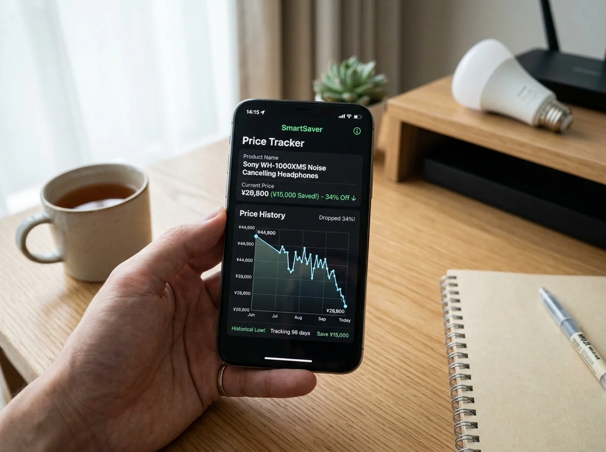 価格推移を追跡するスマートフォン画面
