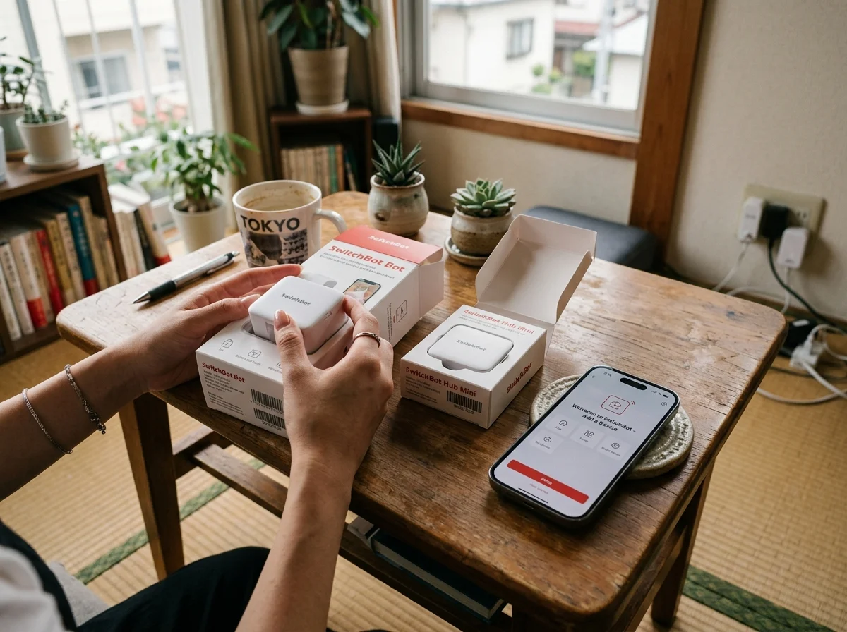 SwitchBot製品の開封シーン