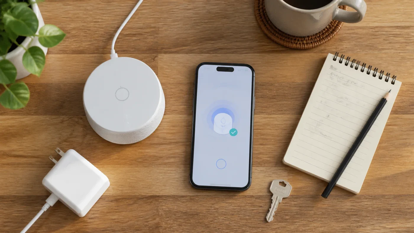 一部屋のスマート家電をスマートフォンで設定する手元