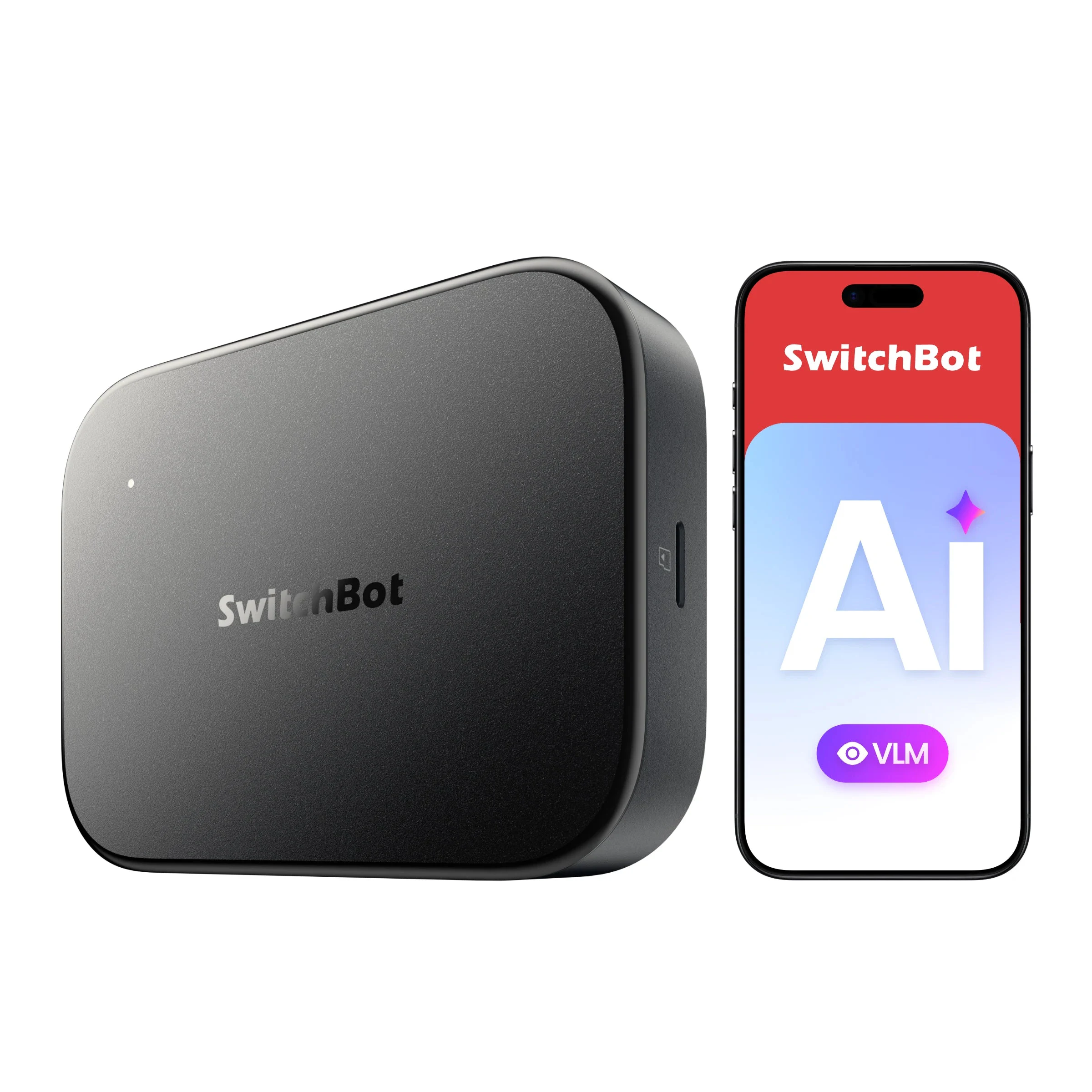SwitchBotのスマートホーム機器とスマートフォンを組み合わせた製品写真