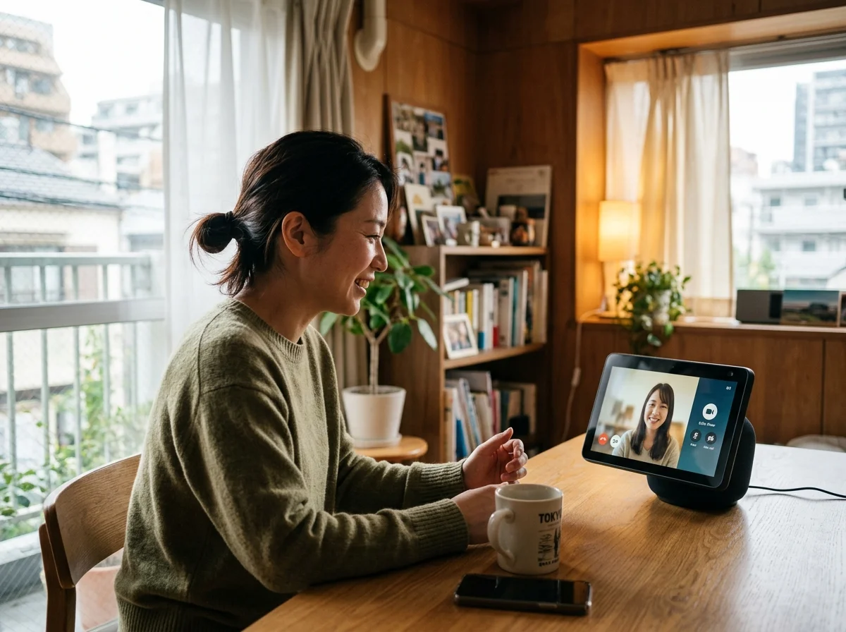 Echo Showでビデオ通話する様子