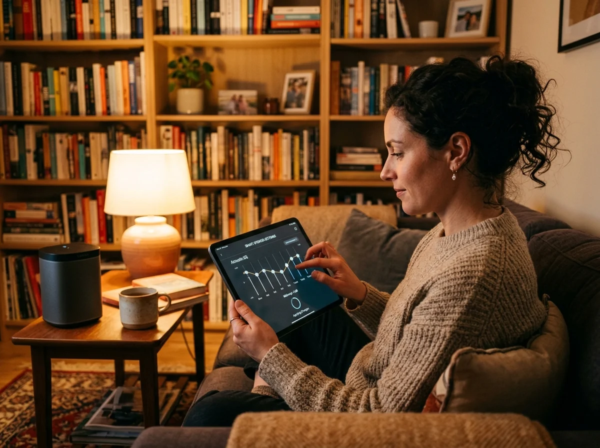 タブレットでイコライザーを調整する様子