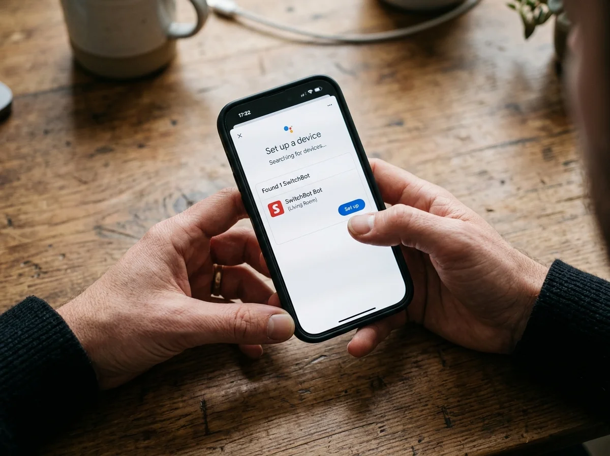 Google HomeアプリでSwitchBotを設定する画面